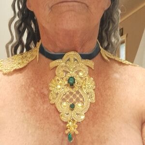 2 $35/Elegant Gold and Green Necklace